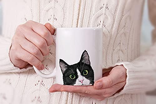 MUGBREW Tuxedo Cat Kitten Ceramic Coffee Mug Tea Cup, 11 OZ