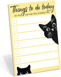 Funny Black Cat Lover Small to Do List Sticky Notes, Yellow | Things to Do Today | Humor Notebook Notepad Note Card for Women Gift| 50 Pages 4x6 by DAILY RITMO