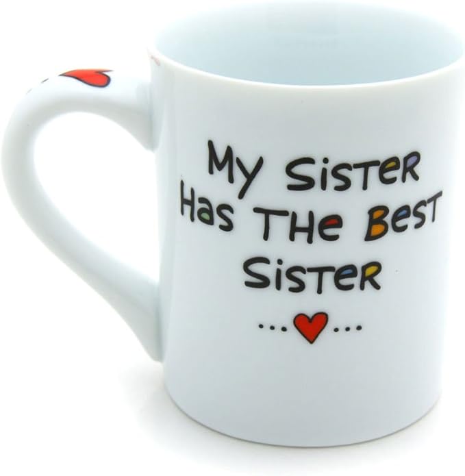 Our Name is Mud “Awesome Sister” Cuppa Doodle Porcelain Mug, 16 oz.