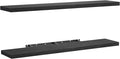 AMADA HOMEFURNISHING Floating Shelves Wall Mounted, 47 x 8 Inch Wall Shelves for Bathroom, Bedroom, Living Room, Black Shelves Set of 2