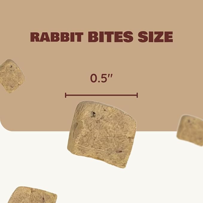 Benji & Louie Freeze Dried Rabbit Bites for Dogs & Cats – from Rabbit Meat, Single Ingredient Treats, Grain-Free – 3 oz (85 g)