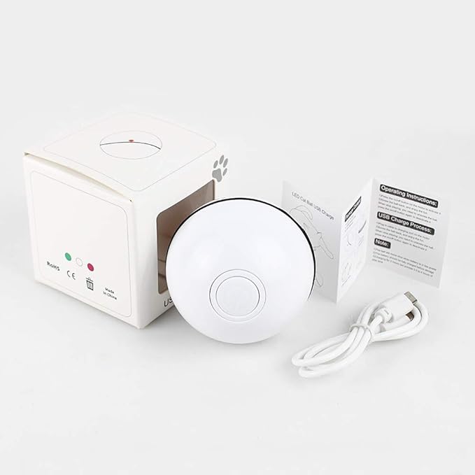 Pet Cat Toy Led Light Free Ball USB Charging Smart Funny Cat Toy Automatic Rolling Ball Motorized Entertainment for Pets Automatic Electronic Shake