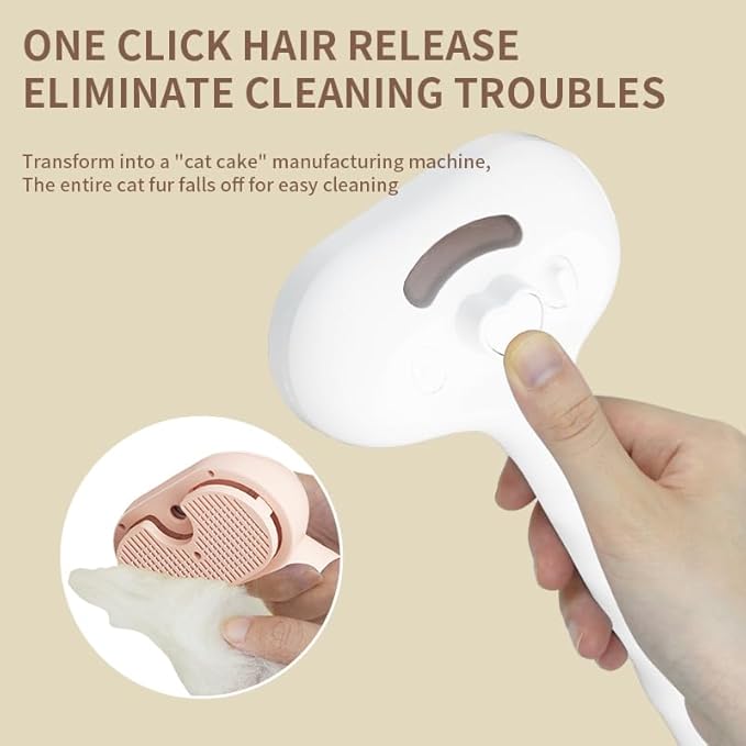 Pet Grooming Brush for Dogs and Cats, Pet Spray Massage Cleaning Tool, Hair Removal Comb, Professional Pets Care Accessory for Long or Short Haired Cats Hair Brush (White)