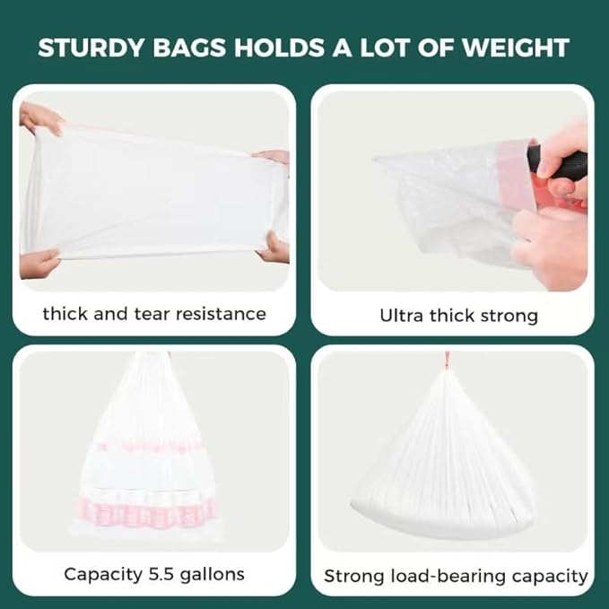 100 Count Cat Litter Box Liners Bag Compatible with MW-SC01/MW-SC02/MW-LR01,Self-Cleaning Cat Litter Box Liners Bags,Thick Drawstring Litter Liners Compatible with Automatic Box Heavy Duty-18"*13"