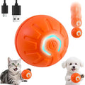 Interactive Self-Moving Pet Toy Ball - Motion-Activated Auto Rolling, Military-Grade Chew Resistant, USB-C Rechargeable for Small Dogs & Cats (Orange, Small) (Orange, Small)