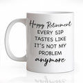 Happy Retirement Ceramic Coffee Mug for Women, Funny Retired 11oz Coffee Cup, Retirement Gifts for Woman Men, Retired Gifts for Boss Coworker Friends, Boss Grandpa Present