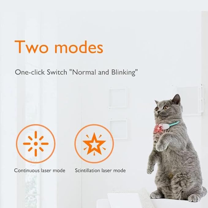Laser Pointer Collar for Cats - Wearable Automatic Cat Laser Light Toy, Electric Smart Amusing USB Rechargeable Interactive Kitten Collar