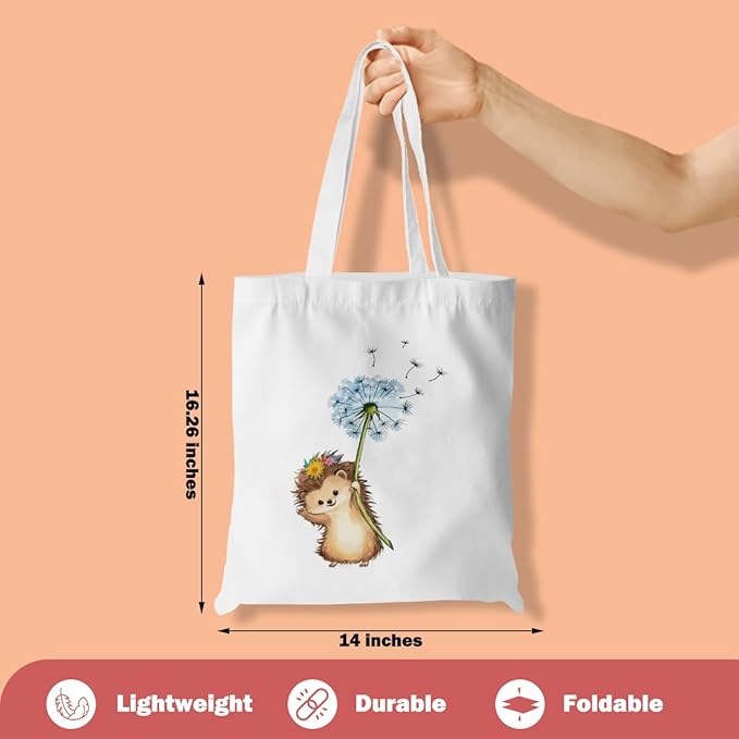 Turtle Gifts Shark Gifts Tote Bag, Hedgehog Horse Gifts for Women Girls, Animals Reusable Grocery Bag Shopping Bag