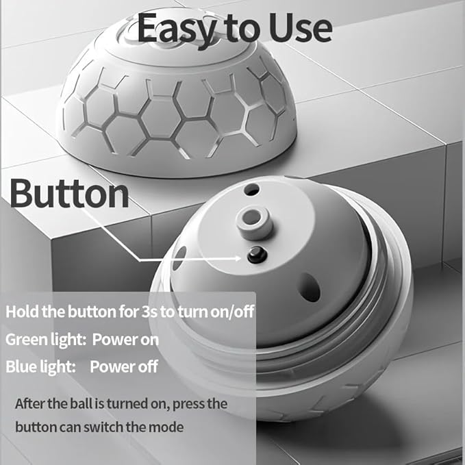 Smart Interactive Dog Toy Ball, USB Rechargeable Automatic Rolling & Bouncing Pet Ball with RGB Lights for Dogs and Cats