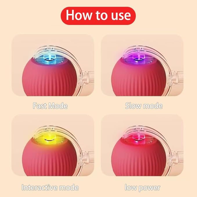 Interactive Rolling Dog & Cat Toy - Smart 360° Automatic Electric Ball, Chewable & Self-Rolling, Viral Fun for Indoor Pets, Stimulates Exercise & Play, Ideal for Dogs and Cats (Red)
