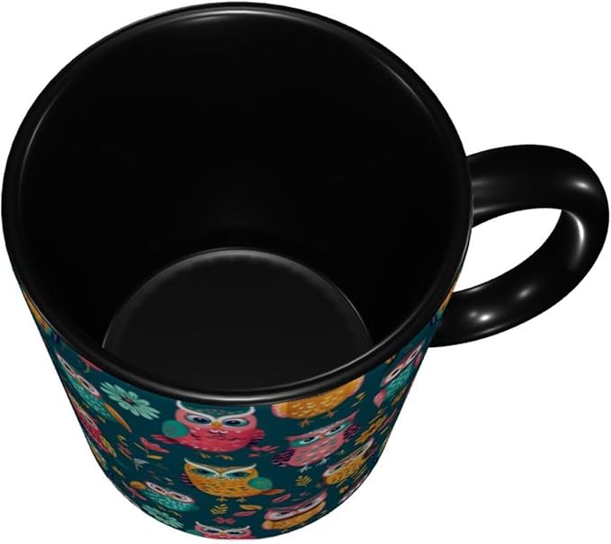 Owl Coffee Mug Funny Ceramic Tea Cup Novelty Presents for Women Men Home and Office Birthday Microwave Dishwasher Safe 11oz