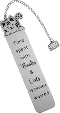 Cat Bookmark for Women, Cute Metal Bookmark with Book Charm Pendant for Book & Cat Lovers Women Men Readers Teens Kids Girls Boys