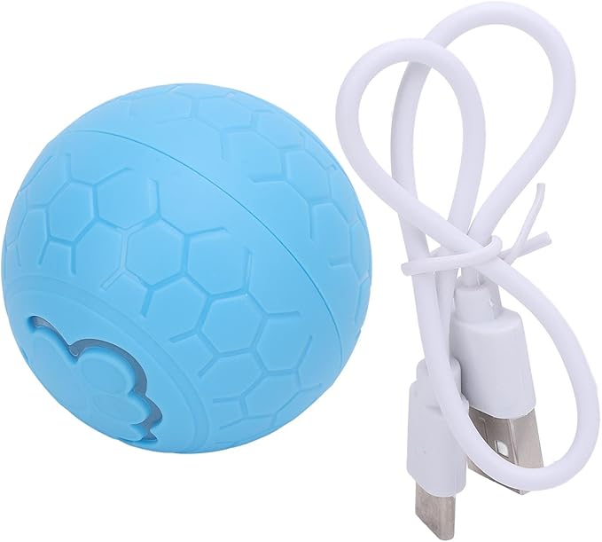Interactive Dog Ball, Automatic Rolling Ball Toy for Dogs Cats with Intelligent Playtime, Bite, Portable Fun, Health Promotion, Boredom Relief, for Small Medium Large (Blue)
