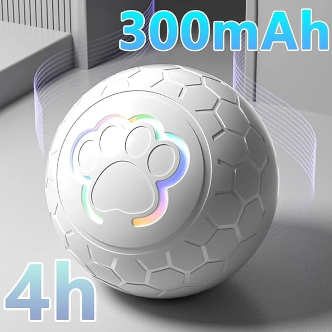 Smart Interactive Dog Toy Ball, USB Rechargeable Automatic Rolling & Bouncing Pet Ball with RGB Lights for Dogs and Cats