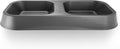 Lightweight BPA-Free Pet Feeder Bowl - Double Dish for Dog & Cat Food & Water | Durable Plastic, Easy Clean, Made in USA (Gray, Small)