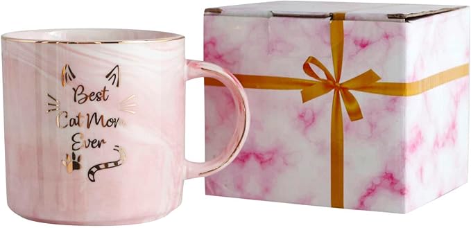 Mecai Cat Mom Gifts For Women Best Mom Ever Coffee Mug Funny Christmas Birthday Gift ideas for Cat Lovers Women Girlfriend Wife