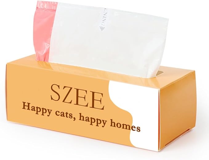 SZEE 20 Pack Automatic Litter Box Waste Bags, Drawstring Litter Box Liners