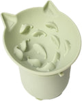 Elevated Cat Bowl, Silicone Dog Bowls for Food and Water, Wide Shallow Cat Food Dish, Whisker Fatigue, Lead & Cadmium Free, Great Height for Pet(Green)