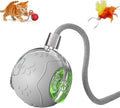 2026 New Interactive Cat Toy Ball for Indoor Cats Dog, Smart 360° Automatic Rolling Pet Ball Kitten Toys with Replace Feather , 3.0 Tail Electric Cat's Toys with LED Light Three Modes Adjustment