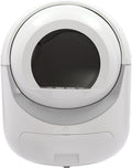 Smart Litter Box, Self-Cleaning for Multiple Cats with APP Control - Large Automatic Hooded Litter Tray, Hands-Free Cleaning for Cats Up to 22lbs, White Round Design