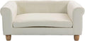 CRITTER SITTERS 33” Faux Suede Ped Bed in Cream, Durable Washable Sofa Couch for Small & Medium Cats & Dogs, Must Have Accessory for Yorkies, Shih Tzus & Frenchies, Kitten & Puppy Essential Furniture