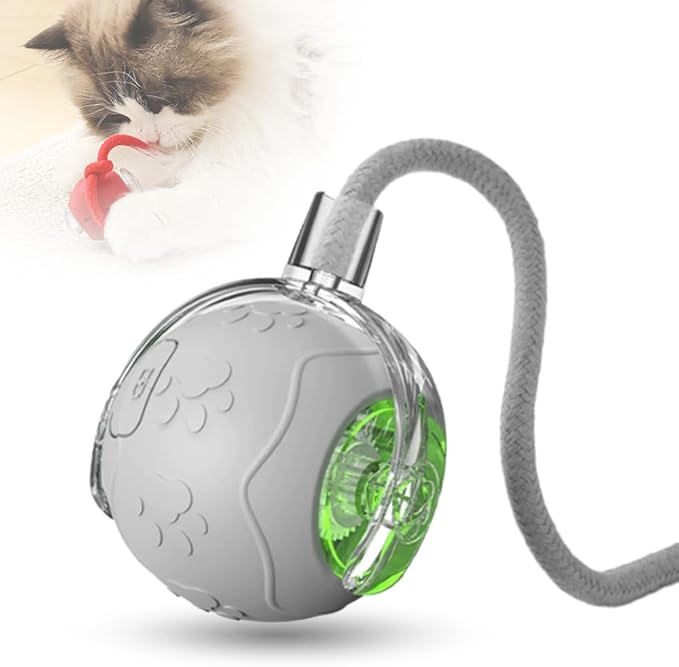 Interactive Cat Toys for Indoor Cats, 2026 New Smart Interactive Ball for Cats & Dogs, Electric Rolling Ball Toy for Bored Indoor Adult Cat to Keep Them Busy (Gray)