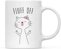 Andaz Press Funny Cat Lover 11oz. Ceramic Coffee Tea Mug, Fluff Off, 1-Pack, for Cat Mom, Birthday Christmas Ideas, Includes Box