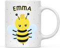 Andaz Press Personalized 11oz. Kids Milk Hot Chocolate Mug, Busy Princess Bee, 1-Pack, Custom Child’s Birthday Christmas Coffee Cup