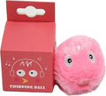 Cat Toys Balls Interactive Cat Toy Simulating Animal Chirp with Birds Frogs or Crickets Chirping Automatic Cat Toys for Indoor Cats (Pink, Plush Ball)