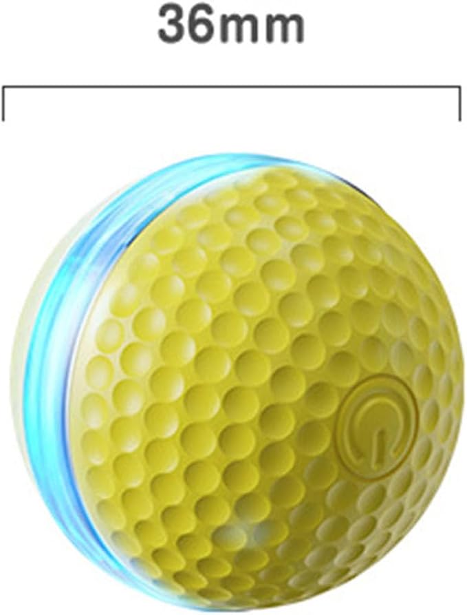 Electric Rolling Ball Cat Toy Automatic Moving Smart Ball with Light Interactive Kitten Teaser for Indoor Cats Bored Relief (Yellow)