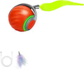 Interactive Cat Toy Ball-Motion-Activated Rolling Toy with 2 Feather Tails, 2 Speeds, USB Rechargeable, Smart Indoor Cat Toys to Keep Cats Active, Happy and Entertained (Orange)