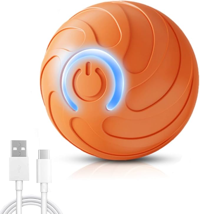 2026 New Interactive Dog Ball Toys, Vibrating Dog Ball, Moving Dogs Balls, Automatic Rolling Balls Toys, USB Rechargeable for Small Medium Dogs (Orange)