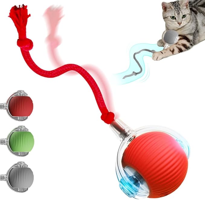 Yilia Interactive Cat Toys for Indoor Cats, 2026 Upgrade Kitten Toys to Relieve Boredom for Indoor Cats, mart Automatic Electric Balls Toys for Bored Cats Dogs (Red)
