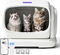 Self-Cleaning Cat Litter Box,106L XXXL Extra-Large Space Automatic Cat Litter Box for Large Cats, Open Top Automatic Cat Box Self Cleaning with APP, Safety Sensor, Anti-Pinch Patent