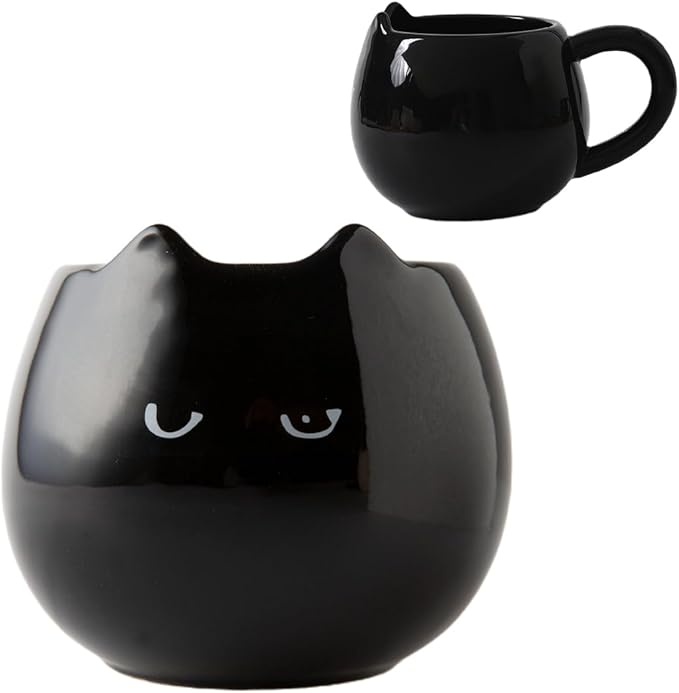 Cute Black Cat Mug for Coffee and Tea, 12 Oz Ceramic Kitty Cup for Women and Men, Cat Themed Choice for Cat Lovers