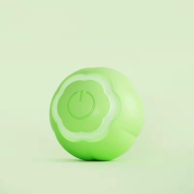 Generic Interactive Cat Toys Ball with LED Lights, Cat Toys, Automatic Moving Rolling Ball for Indoor Cats, Cat Automatic Toy (Green-Floral)