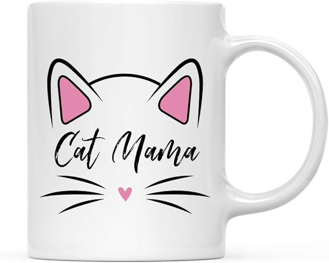 Andaz Press Funny Cat Lover 11oz. Ceramic Coffee Tea Mug, Cat Mama, 1-Pack, for Cat Mom, Birthday Christmas Ideas, Includes Box
