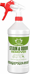 Turf Animal INDOOR Extra Strength Pet Stain & Odor Remover for Strong Odors and Stubborn Stains – Natural Enzyme Odor Eliminator for Carpet & Indoor Surfaces – Enzymatic Dog Urine Destroyer, 1 Quart