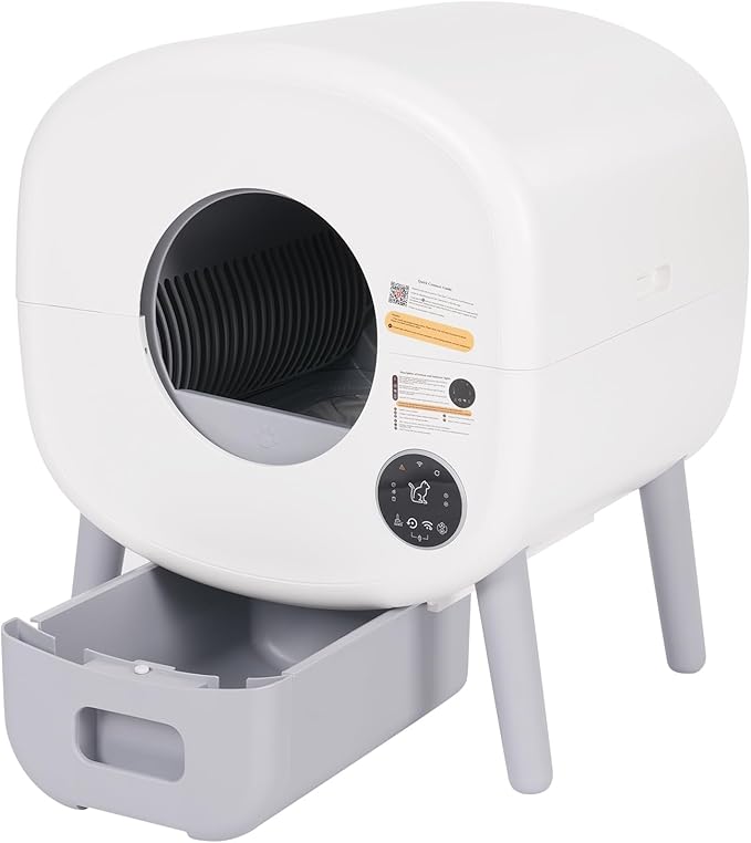 Large Automatic Litter Box for Multiple Cats Odor Removal Smart Self-Cleaning Cat Litter Box for Homes, Living Rooms, Balcony