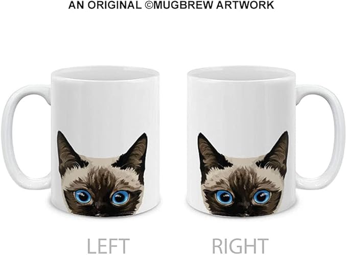 MUGBREW Siamese Kitten Cat Ceramic Coffee Mug Tea Cup, 11 OZ
