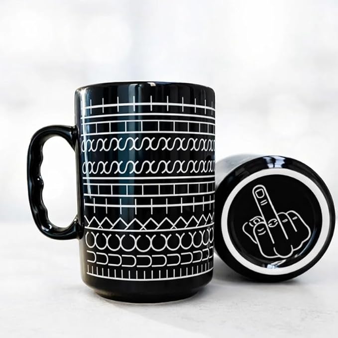 DongNaiWin 17oz Funny Coffee Mug with Hidden Finger Bottom, Sarcastic Humor Mug, Funny Quote Novelty Gag Gift for Friend Coworker Men Women, Large Ceramic Funny Mug
