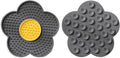 QWINEE Lick Mat for Dogs Cats Flower Shaped Pet Slow Feeder Dog Cat Puppy Bowl Lick Pad for Dog Fun Alternative to Slow Down Eat for Small Medium Large Dogs Grey One-Size