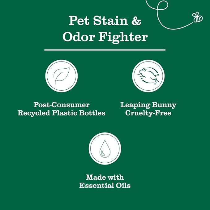 Mrs. MEYER'S Clean Day Cat Care Kit, includes Cat Deodorizing Spritz - White Peach and Pet Stain & Odor Fighter - Coconut Leaf