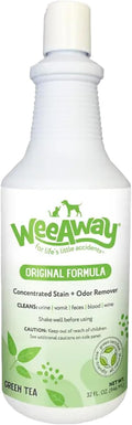 Wee Away Original Formula Concentrated Stain & Odor Remover, Enzyme Cleaner, Pet Urine Odor Eliminator for Home - Pet Mess Destroyer for Carpet & Furniture, Green Tea Scent, 32 fl oz