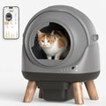 G1 Self Cleaning Litter Box for Multiple Cats, Automatic Cat Litter Box, Includes 2 Roll Trash Bag and Litter Mat, Grey