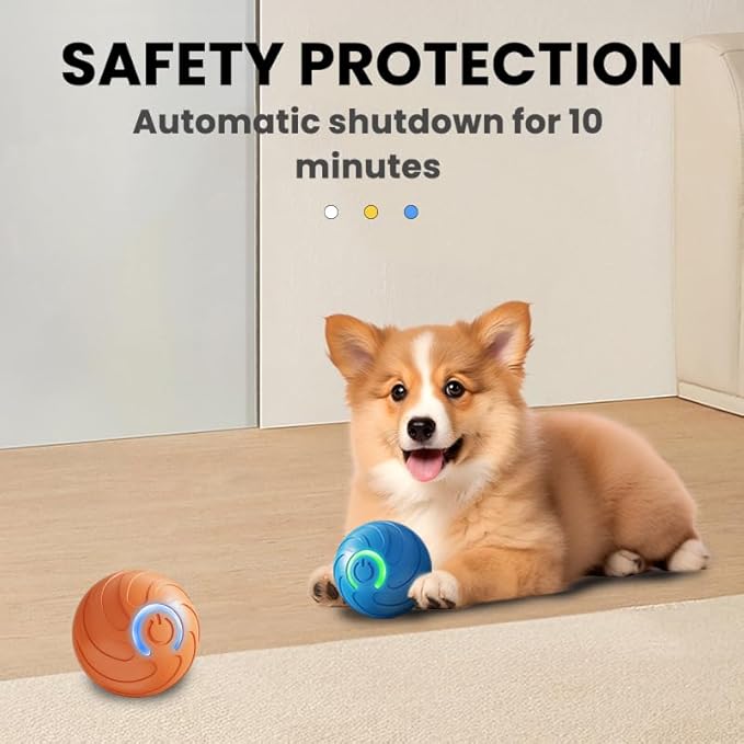 Interactive Dog Toys，Automatic Moving, Bouncing, and Rotating Dog Balls，IPX7 Waterproof Rating, Active Rolling Ball for Medium and Little Dogs (Blue, Style 5)