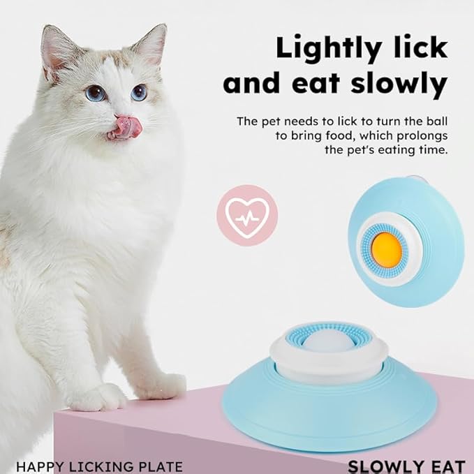 Dog Cat Licks Toys for Liquid Food, Anxieties Relief Slow Feeder Dog Lick Ball Treat Dispenser, Licking A Ball for Dogs,Slow Down Eating Speed and Add More Fun for Your Dog and Cats (Style-A)