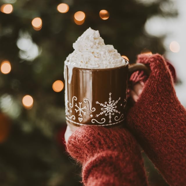 Sweet Water Decor Gingerbread Coffee Mug, 14oz Stoneware Christmas Mug, Dishwasher & Microwave Safe, Large Holiday Winter Cup for Coffee, Tea & Hot Chocolate, Stocking Stuffer Gifts for Women
