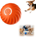 Interactive Dog Toys Dog Ball, Automatic Flashing Light Up Ball, Bite-Resistant Chew Toy to Stimulate Play and Relieve Boredom for Dogs and Cats (Orange)