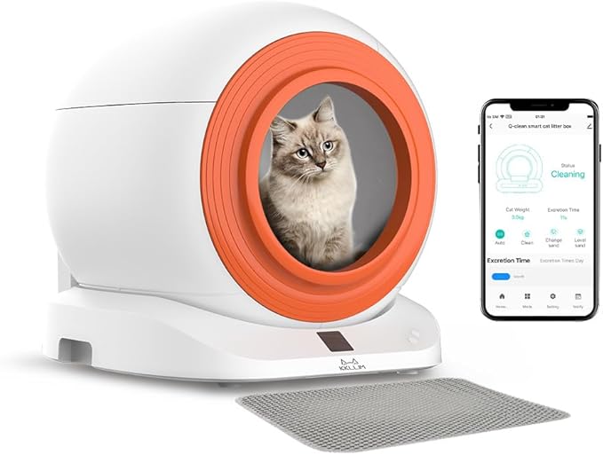 3.0 Self Cleaning Litter Box, 65L +9L, All Litter Compatible,Extra Large Automatic Litter Box for Multiple Cats with Garbage Bags, Odor Control Device，Mat, App Control, 2024 Upgrade